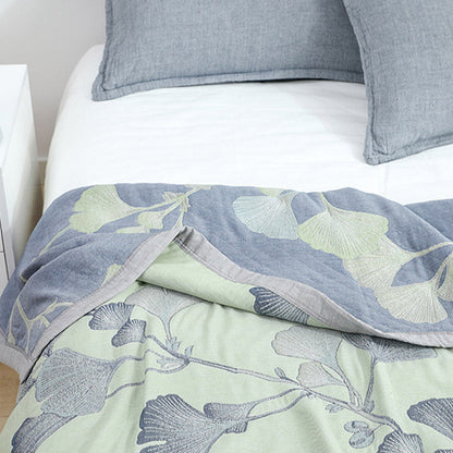 LeafLuxe Reversible Cotton Gauze Quilt – Soft, Eco-Friendly Comfort