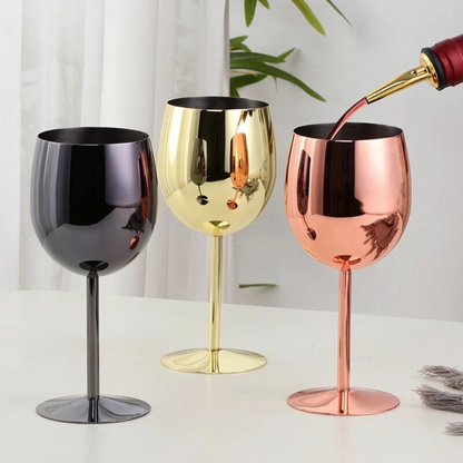 EternaShine Stainless Steel Wine Glass – Durable & Elegant