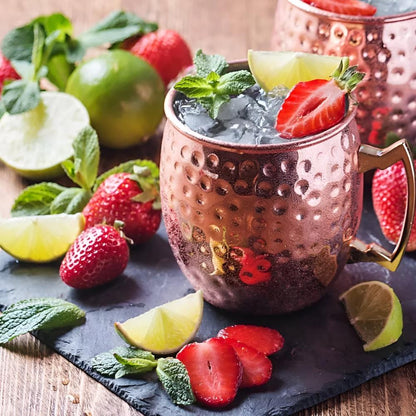 Elegance Hammered Copper Mug – 350ml Cocktail & Beverage Cup