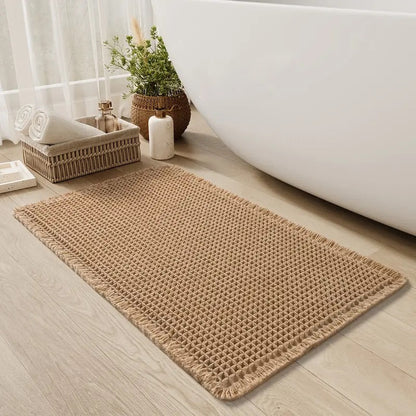 WaffleLux Textured Bath Mat – Quick-Dry, Non-Slip Comfort