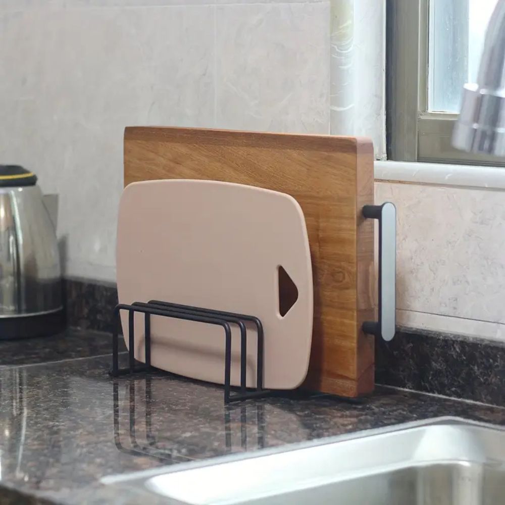 UrbanChef Steel Organizer Rack – Sleek Kitchen Storage for Cutting Boards & More
