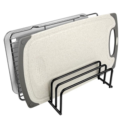 UrbanChef Steel Organizer Rack – Sleek Kitchen Storage for Cutting Boards & More