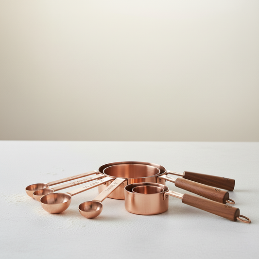 Gleam Stainless Steel Measuring Set with Copper Finish for Kitchen Use