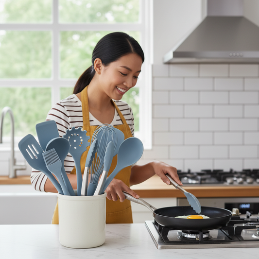 Lunare Silicone Cooking Utensil Set with 10 Kitchen Tools