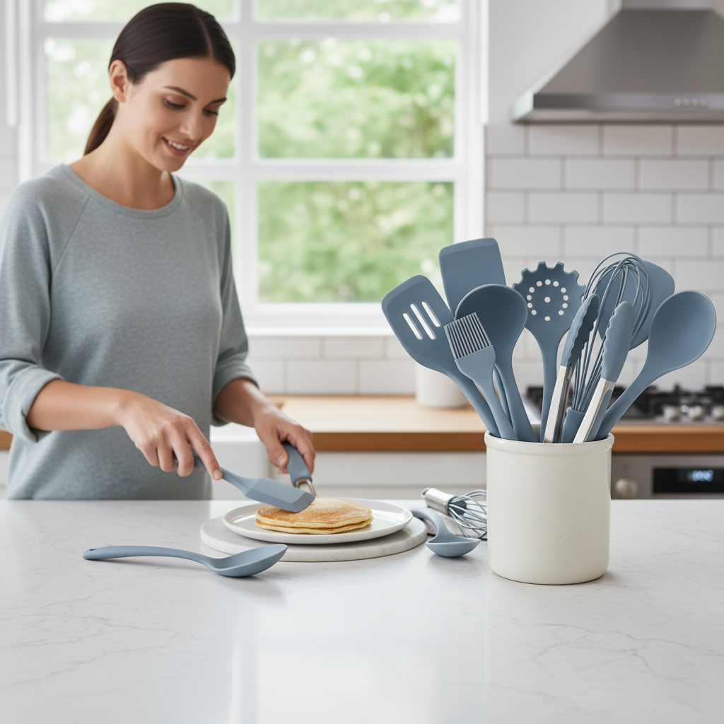 Lunare Silicone Cooking Utensil Set with 10 Kitchen Tools