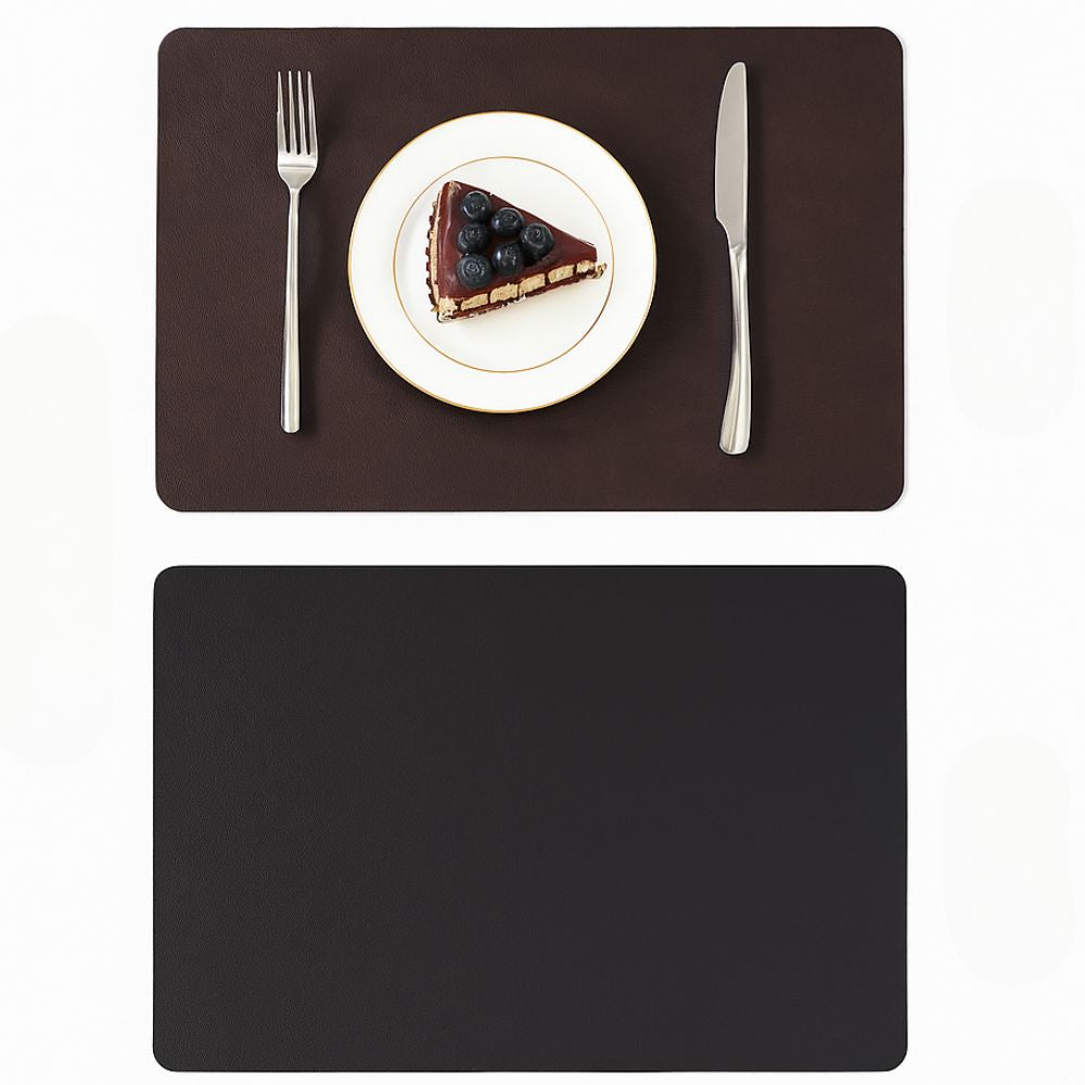 VintageCharm Leather Dining Placemat – Elegant Table Protection