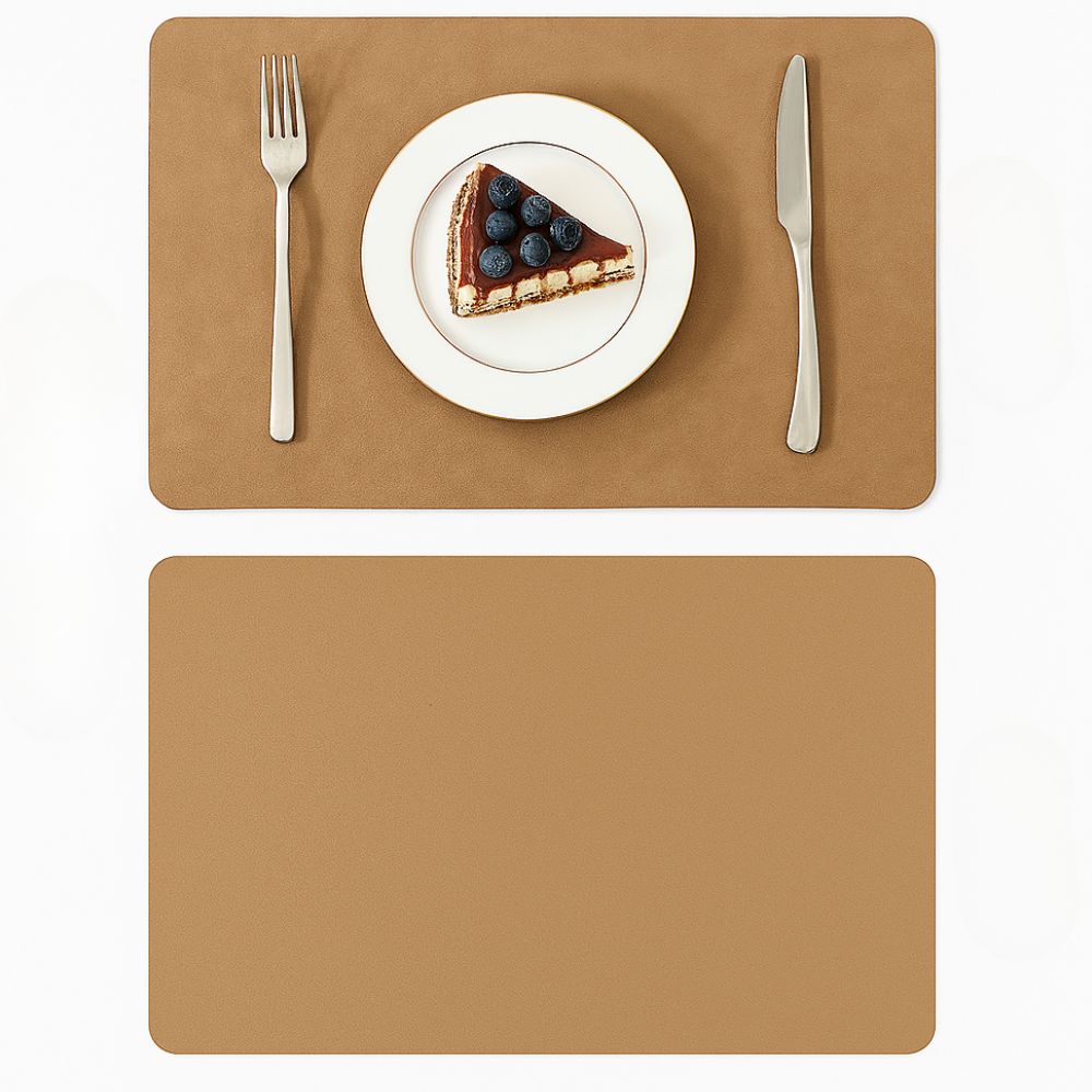 VintageCharm Leather Dining Placemat – Elegant Table Protection