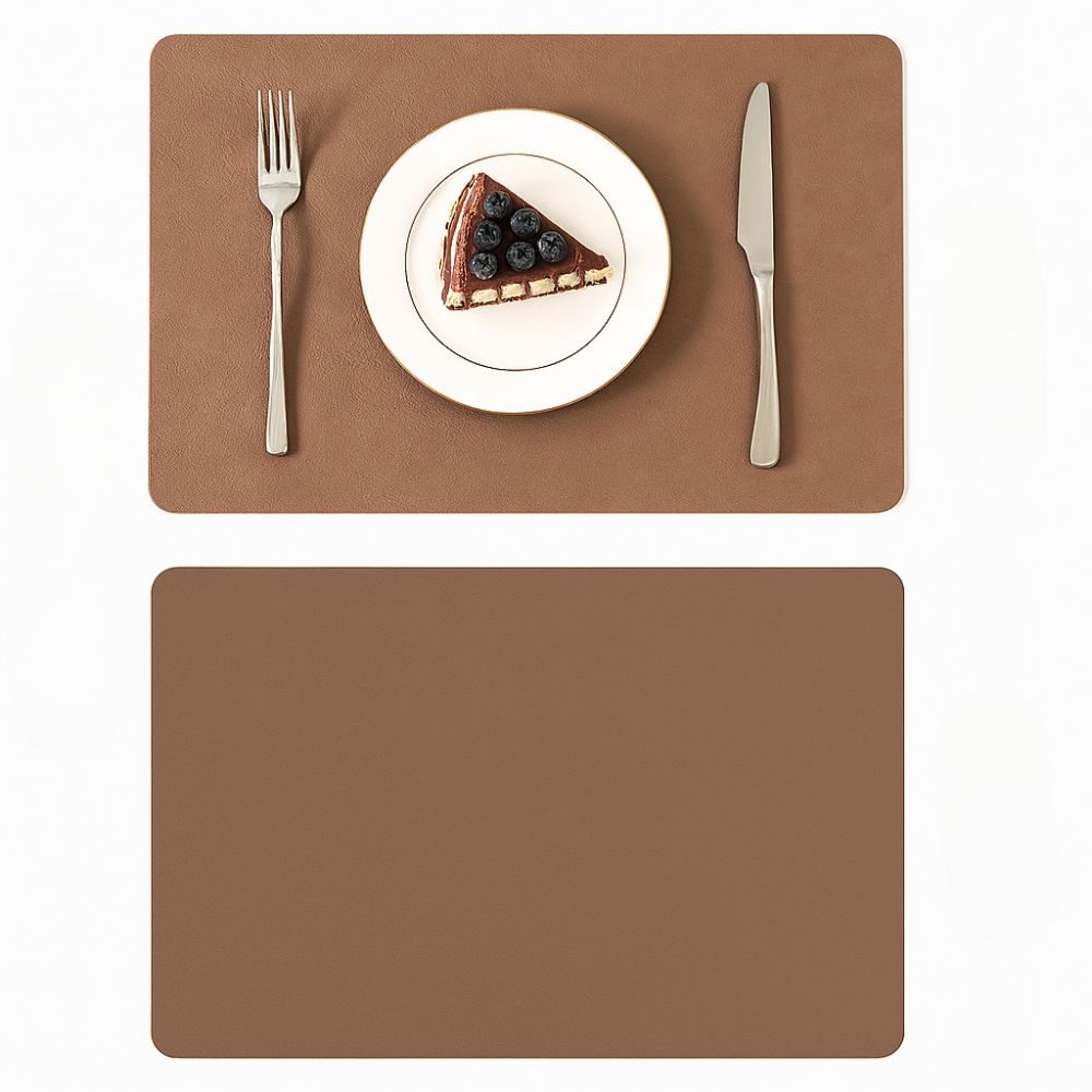 VintageCharm Leather Dining Placemat – Elegant Table Protection
