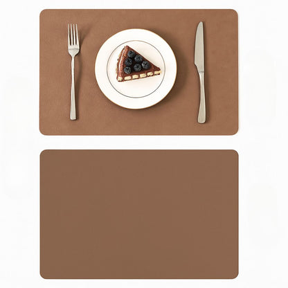 VintageCharm Leather Dining Placemat – Elegant Table Protection