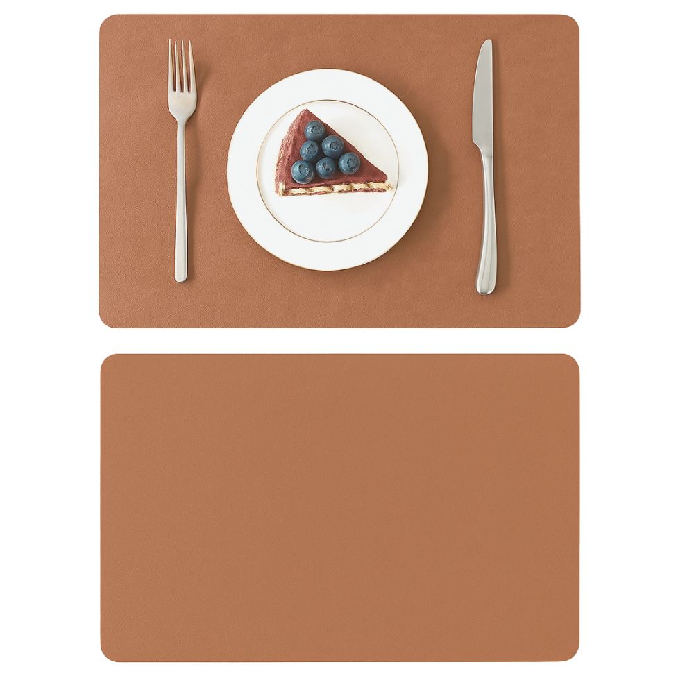 VintageCharm Leather Dining Placemat – Elegant Table Protection
