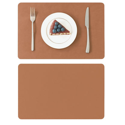 VintageCharm Leather Dining Placemat – Elegant Table Protection
