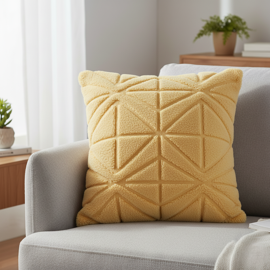 Snuggle Sherpa Cushion Cover with Quilted Faux Fur Design
