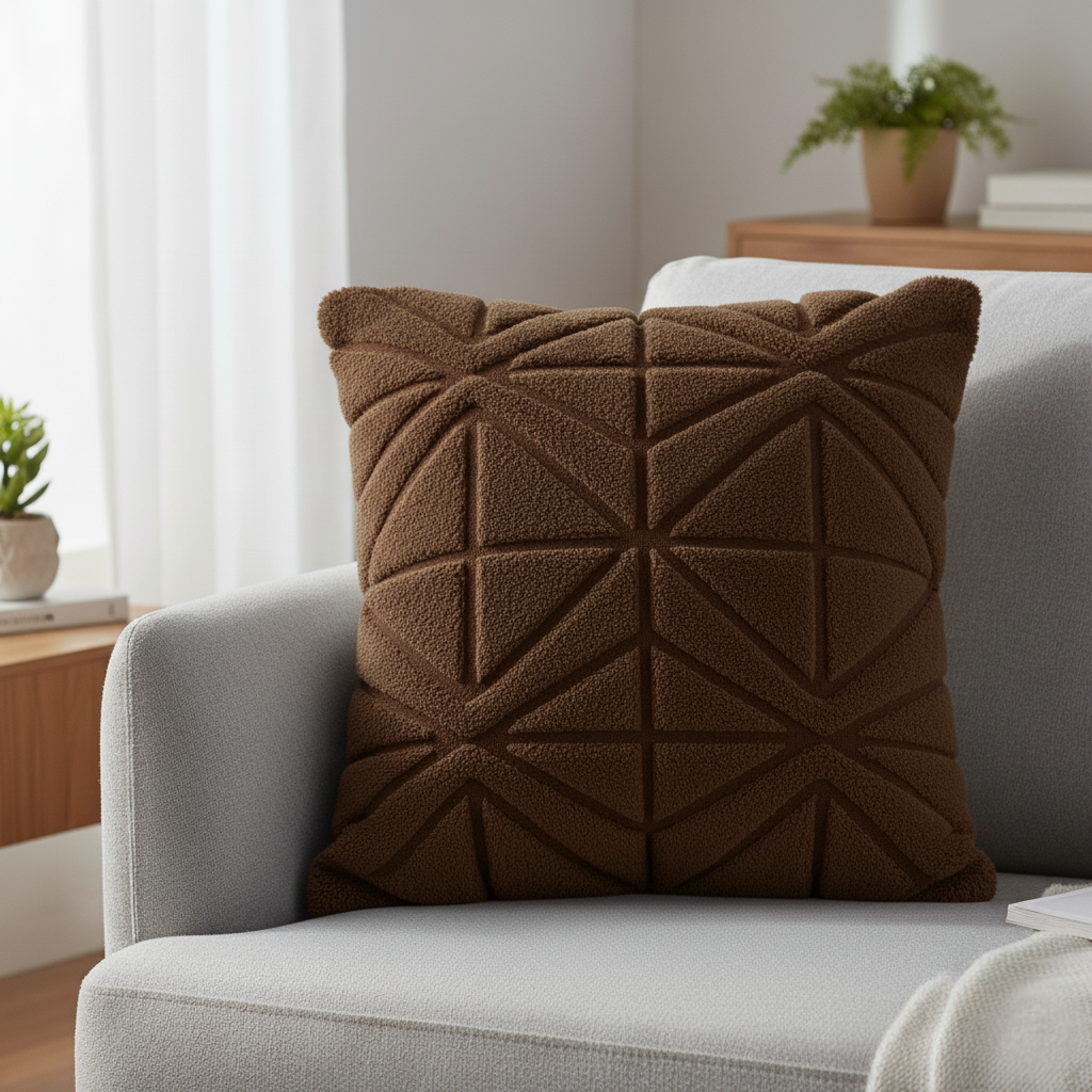 Snuggle Sherpa Cushion Cover with Quilted Faux Fur Design