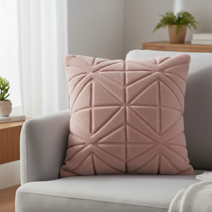Snuggle Sherpa Cushion Cover with Quilted Faux Fur Design