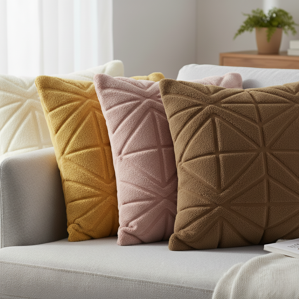Snuggle Sherpa Cushion Cover with Quilted Faux Fur Design