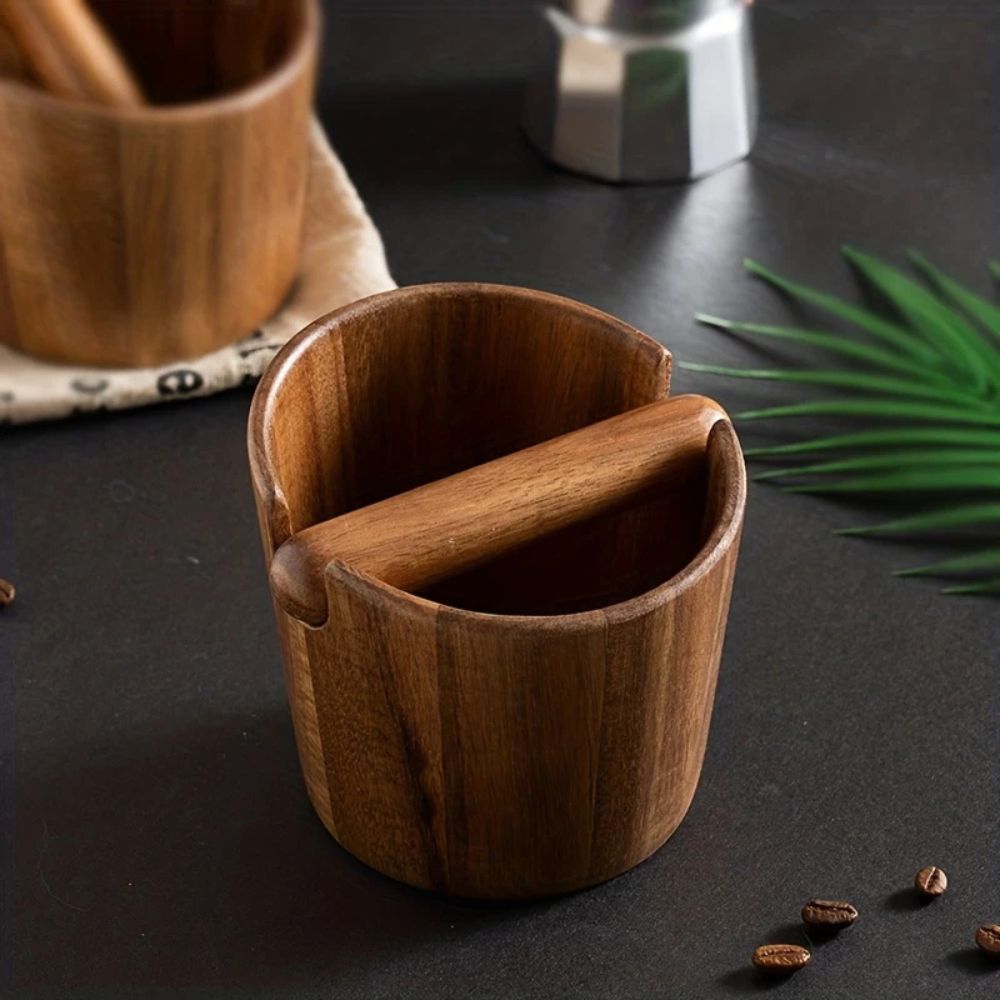 BrewMate Elegant Solid Wood Knock Box for Espresso Stations