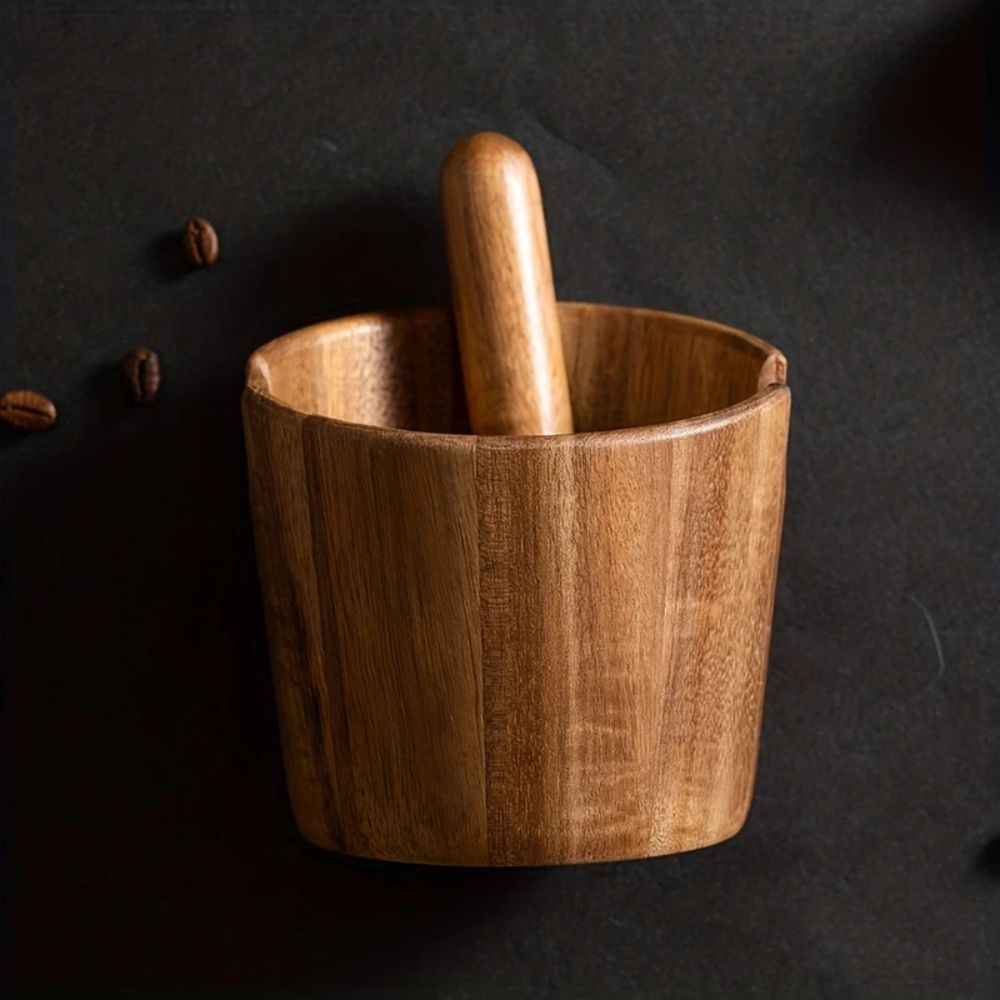BrewMate Elegant Solid Wood Knock Box for Espresso Stations