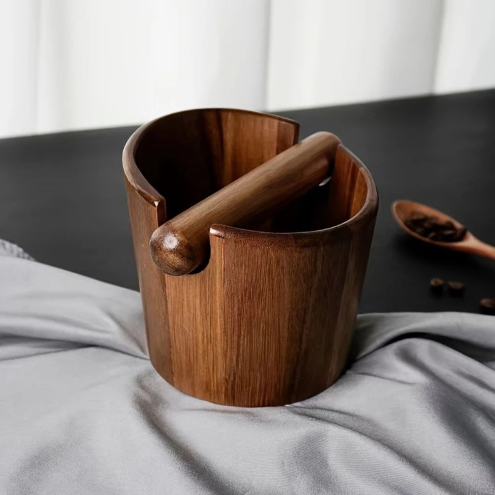 BrewMate Elegant Solid Wood Knock Box for Espresso Stations
