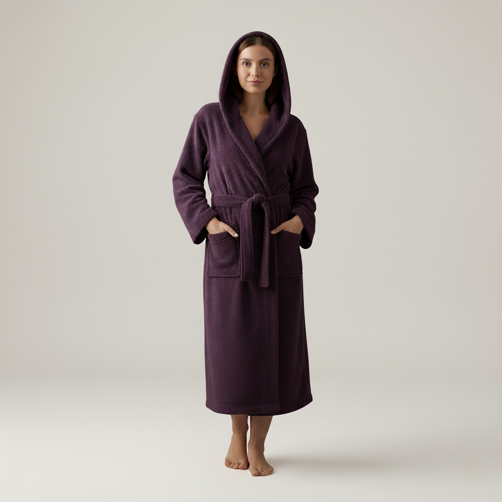 Velmor Plush Long Hooded Robe for Everyday Home Relaxation