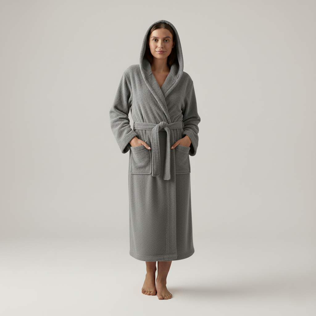 Velmor Plush Long Hooded Robe for Everyday Home Relaxation