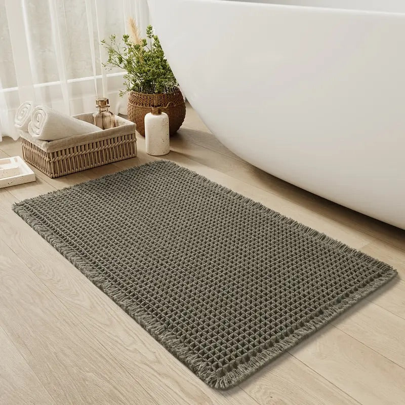 WaffleLux Textured Bath Mat – Quick-Dry, Non-Slip Comfort