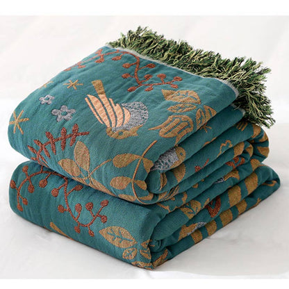 BohoNest Reversible Cotton Blanket – Soft, Decorative Comfort for Any Space