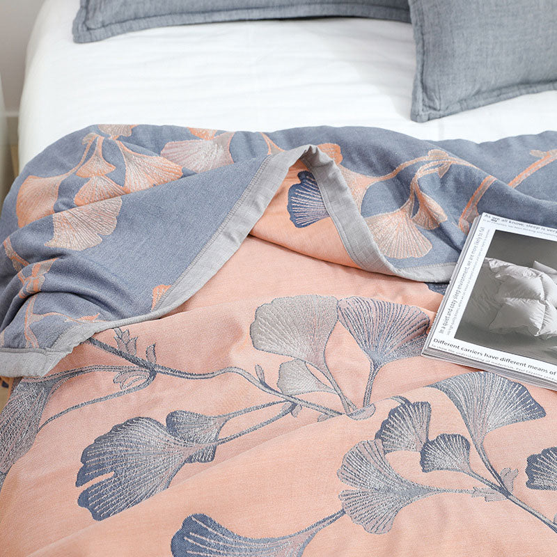 LeafLuxe Reversible Cotton Gauze Quilt – Soft, Eco-Friendly Comfort