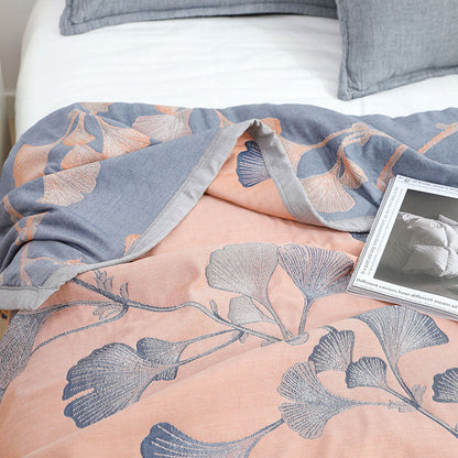 LeafLuxe Reversible Cotton Gauze Quilt – Soft, Eco-Friendly Comfort