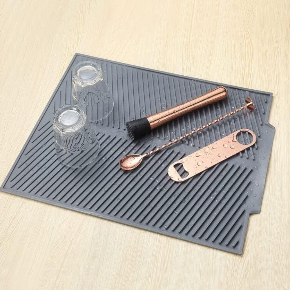 FlexiDrain Premium Silicone Dish Mat for Versatile Kitchen Efficiency