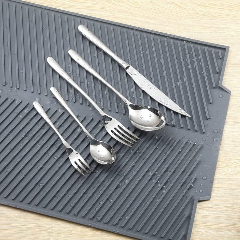 FlexiDrain Premium Silicone Dish Mat for Versatile Kitchen Efficiency