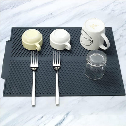 FlexiDrain Premium Silicone Dish Mat for Versatile Kitchen Efficiency